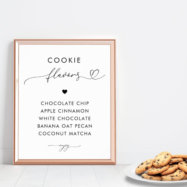 Romantic Heart Script Cookie Flavours Wedding Sign (Creator Uploaded)