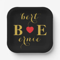 Romantic Heart Sign Paper Plates Fall in Love Them