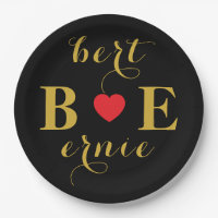 Romantic Heart Sign Paper Plates Fall in Love Them