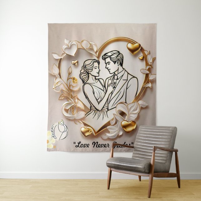"Romantic Heart Space" Tapestry (In Situ)