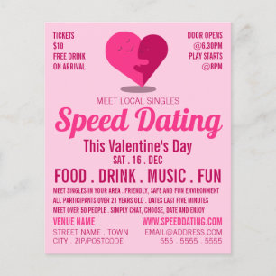 Romantic Heart, Speed Dating Event Advertising Flyer