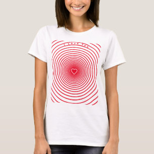 Romantic Heart T-Shirt with Text - I Love You