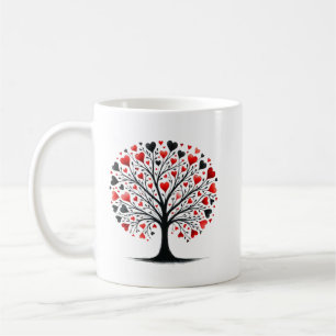 Romantic Heart Tree Watercolor Illustration Coffee Mug