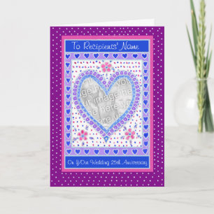 Romantic Heart Wedding Anniversary Photo Card