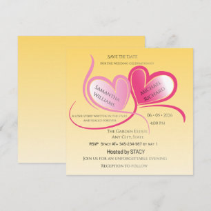 Romantic Heart Wedding Save‑the‑Date Invitation –