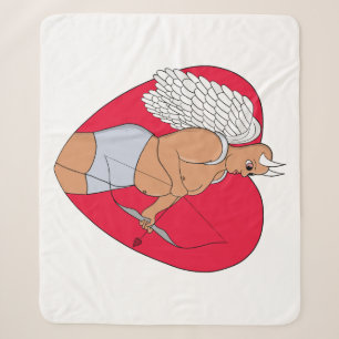Romantic Heart With an Unusual Cupid Sherpa Blanket