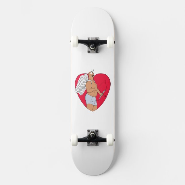 Romantic Heart With an Unusual Cupid Skateboard (Front)