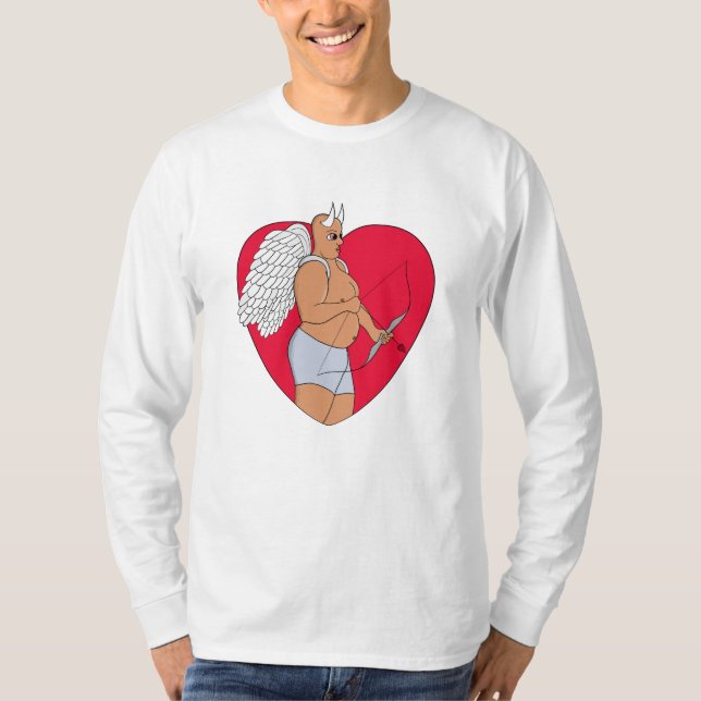 Romantic Heart With an Unusual Cupid T-Shirt (Front)