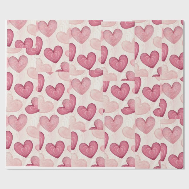"Romantic Heart Wrapping Paper  (Flat)