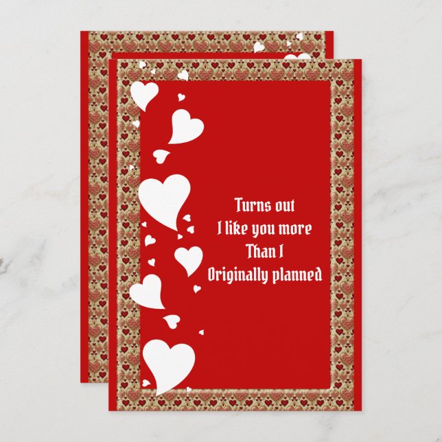 Romantic Hearts Boyfriend Custom Valentine Card  (Front/Back)