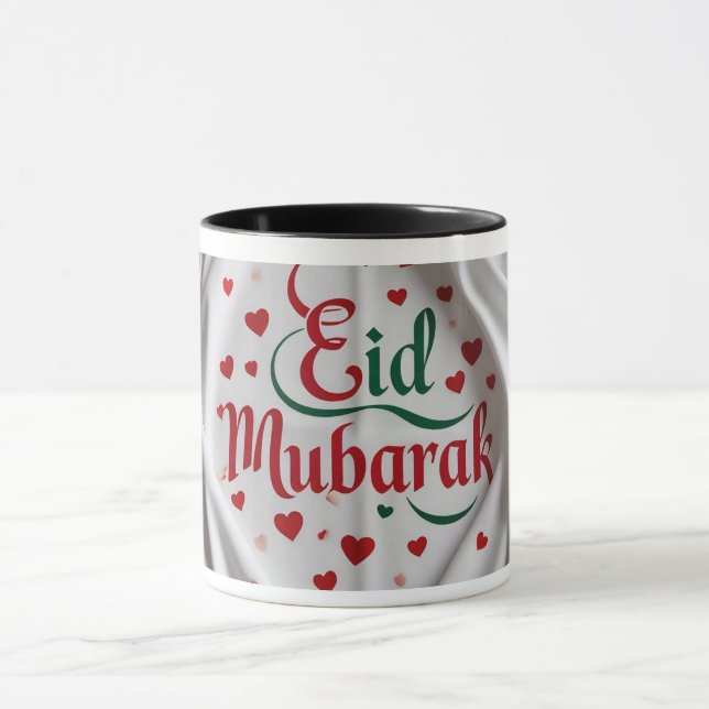 Romantic Hearts Eid Mubarak  Mug (Center)