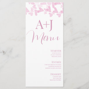 Romantic Hearts Floating  Pink Lettering Menu