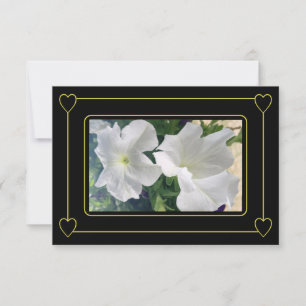 Romantic Hearts Modern Black Wedding Photo Thank You Card