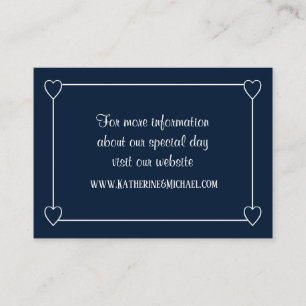 Romantic Hearts Modern Blue Simple Wedding Enclosure Card