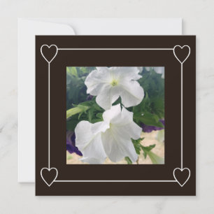 Romantic Hearts Modern Brown Simple Wedding Photo Announcement