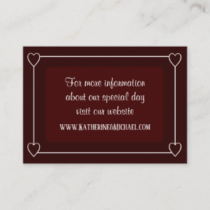 Romantic Hearts Modern Dark Red Simple Wedding Enclosure Card