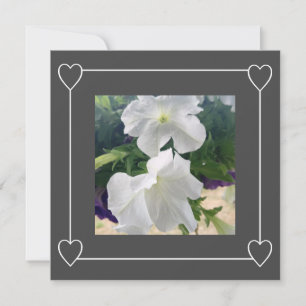 Romantic Hearts Modern Grey Simple Wedding Photo Announcement