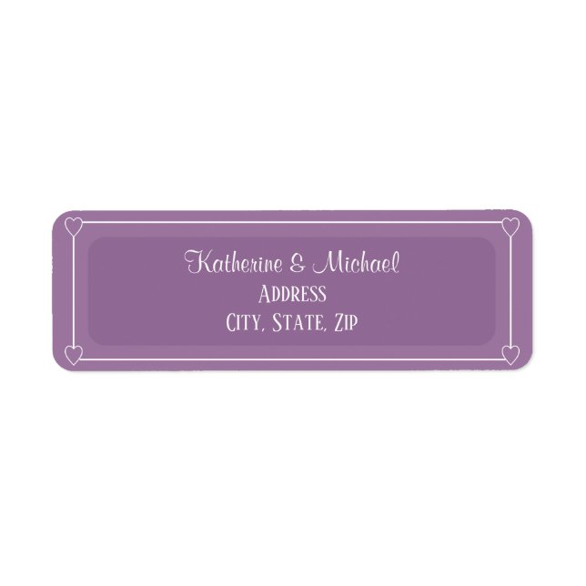 Romantic Hearts Modern Light Purple Simple Wedding (Front)