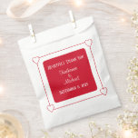 Romantic Hearts Modern Red Wedding Favour Bags<br><div class="desc">This wedding favour bag is modern and romantic with elegant hearts and sophisticated lettering.</div>