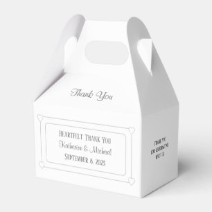 Romantic Hearts Modern White Simple Wedding Favour Box