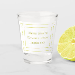 Romantic Hearts Modern White Simple Wedding Shot Glass