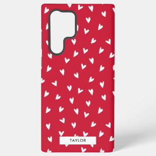 Romantic Hearts   Personalised Monogram Name Samsung Galaxy Case