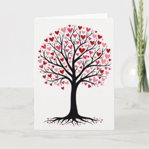Romantic Hearts Tree Card