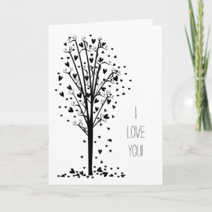Romantic Hearts Tree Love Card