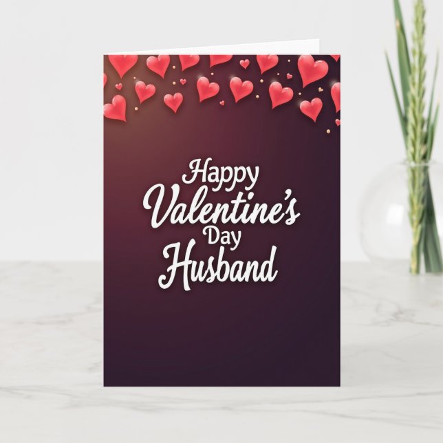 Romantic Hearts Valentines Card (Front)