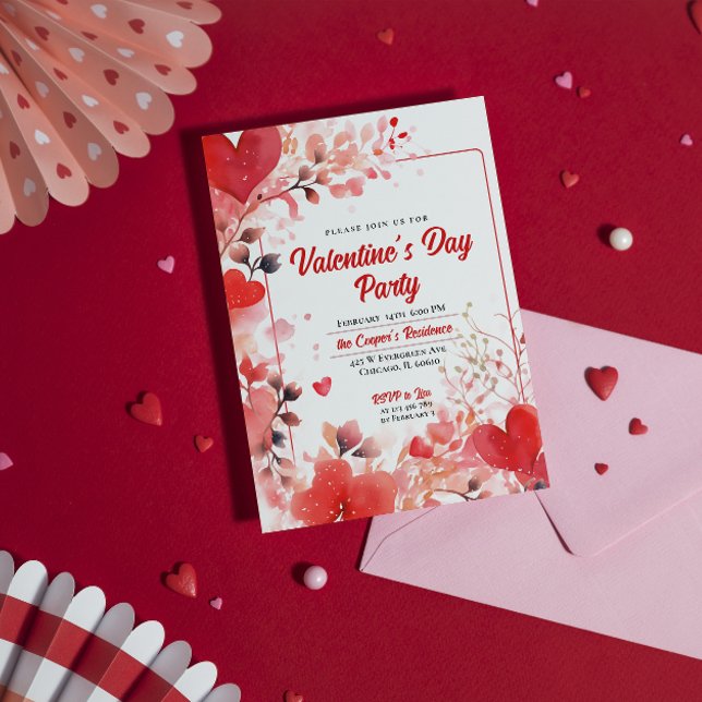 Romantic Hearts | Valentine's Day Party Invitation (Creator Uploaded)