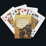 Romantic Heirloom Vintage Gold Rose Black Damask Playing Cards<br><div class="desc">Romantic Heirloom Vintage Floral Gold Roses Black Damask with Gold Name Plate</div>