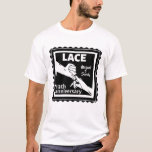 Romantic holding hands 13th wedding anniversary T-Shirt<br><div class="desc">If you would like any help customising this design,  please use the ask this designer button,  just below this text. A romantic design for a 13th wedding anniversary,  this design has a husband and wife holding hands with the text lace which is the traditional gift for this anniversary.</div>
