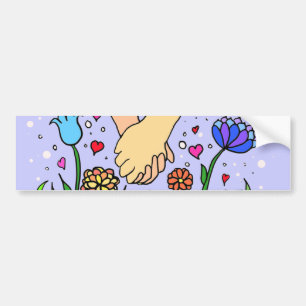 Romantic Holding Hands - dating / anniversary gift Bumper Sticker