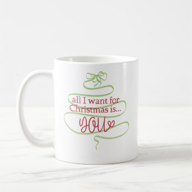 Romantic Holiday Mug with Handwritten Red Letterin (Left)