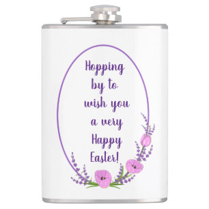 Romantic holiday wreaths  Tulip flowers Easter   Hip Flask