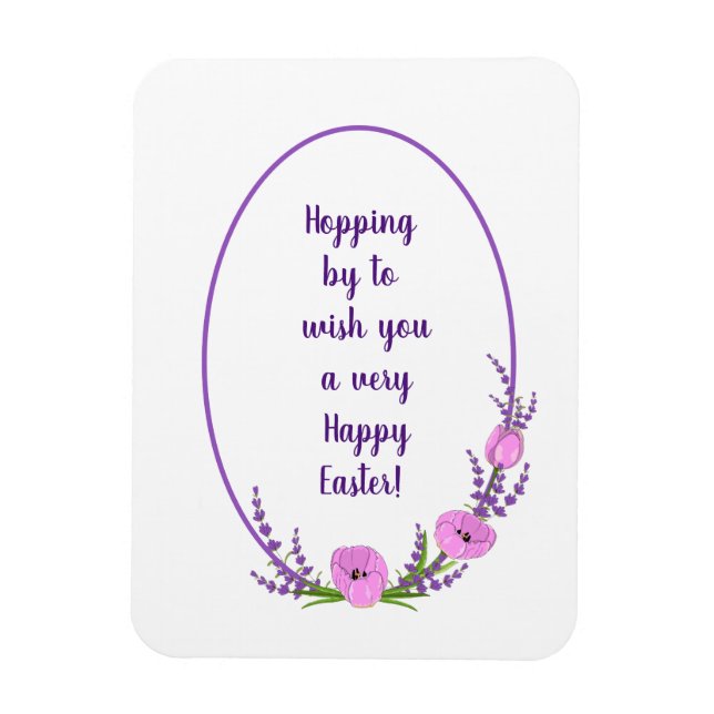 Romantic holiday wreaths  Tulip flowers Easter  Magnet (Vertical)