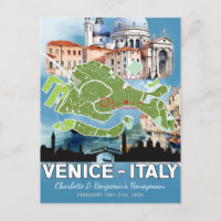 Romantic Honeymoon Vacation Venice Italy Map