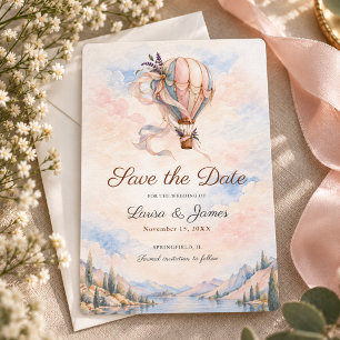 Romantic Hot Air Balloon Destination Wedding Save The Date