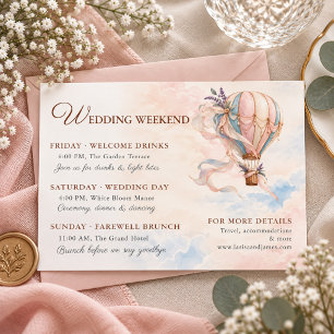 Romantic Hot Air Balloon Wedding Weekend Details Enclosure Card
