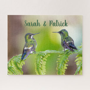 Romantic Hummingbirds Photo Personalised Jigsaw Puzzle