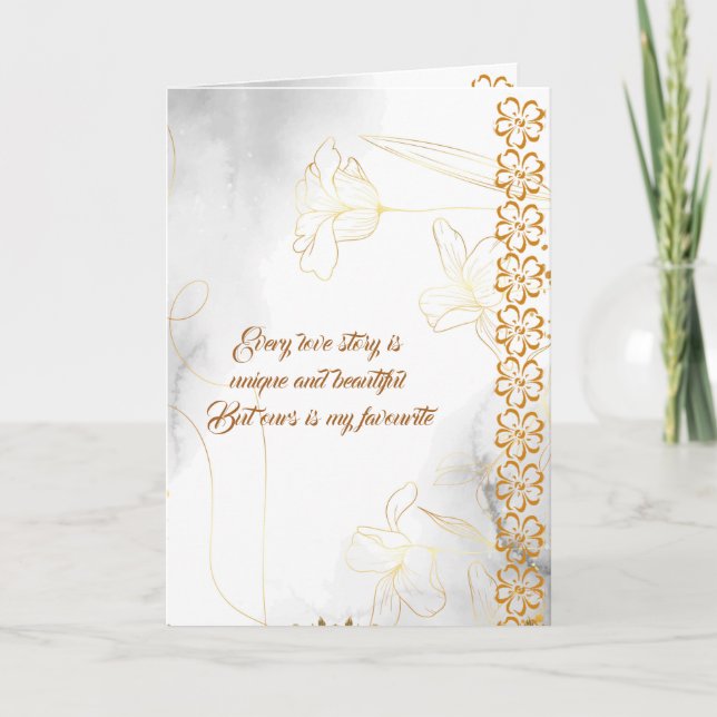 Romantic Husband Wife Love Quote Floral Valentine Holiday Card (Front)