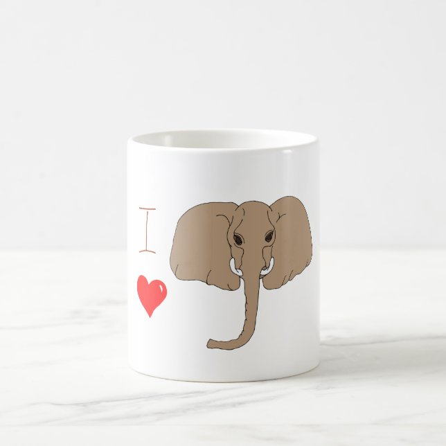 Romantic I love  elephants Coffee Mug (Center)