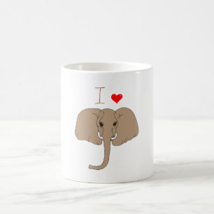 Romantic I love  elephants Coffee Mug