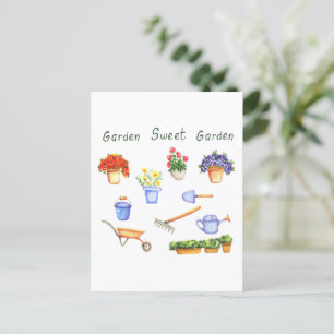 Romantic I love my fowers Minimalist Cute  Postcard