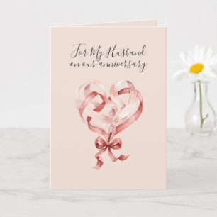 Romantic I Love You Anniversary Pink Red Heart Card