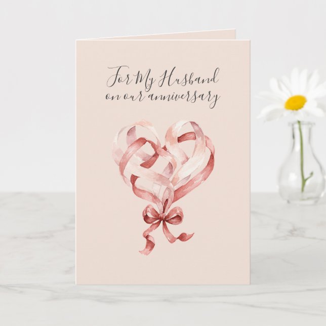 Romantic I Love You Anniversary Pink Red Heart  Card (Small Plant)