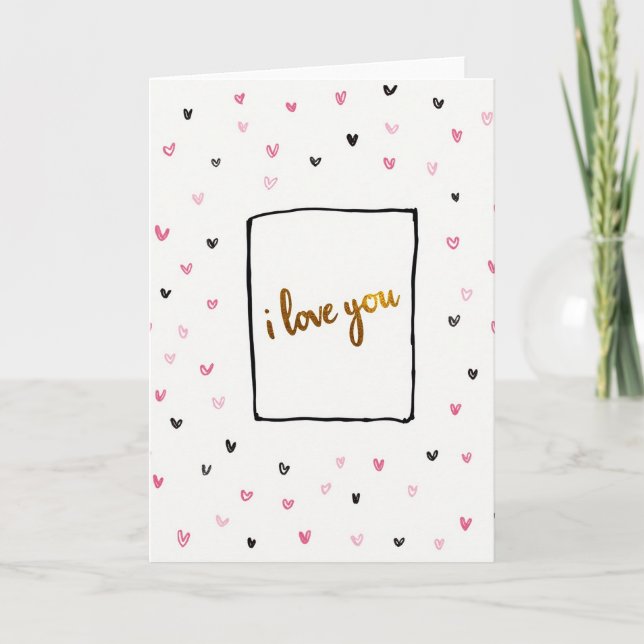 Romantic I Love You Gold Card (Front)