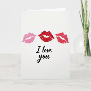 Romantic I Love You Kiss Card