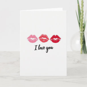 Romantic I Love You Lips Card