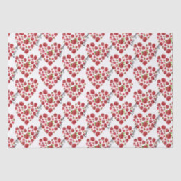 Romantic I Love You Red Roses Hearts Tissue Paper